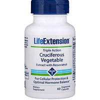 Ресвератрол Life Extension Triple Action Cruciferous Vegetable Extract with Resveratrol 60 Veg Caps z118-2024