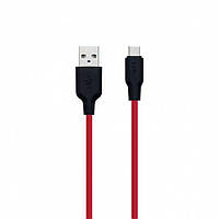 Кабель USB Hoco X21 Silicone Type-C Колір Чорно-Червоний p