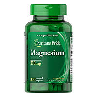 Магній, Magnesium, Puritan's Pride, 250 мг, 200 таблеток PTP-15832