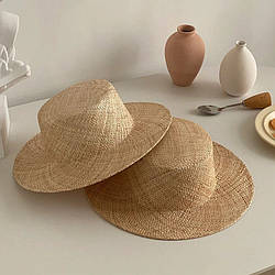 Літній солом'яний капелюх Канотьє Бао з тонким плетінням CAMELOT