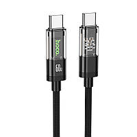 USB Hoco U116 Transparent 60W LED Indicator Type-C to Type-C 1.2m Цвет Черный p