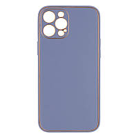 Чохол Leather Gold with Frame without Logo для iPhone 12 Pro Max Колір 8, Gray Lilac p