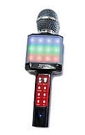 Микрофон караоке WSTER WS-1828 c LED подсветкой 4 голоса USB Bluetooth Черный GL, код: 2471956