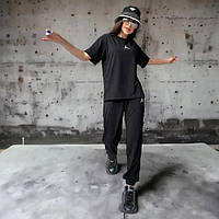 Женский костюм футболка и штаны Nike Air Jordan черный Отличное качество