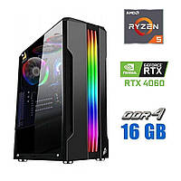 Новый игровой ПК Tower / AMD Ryzen 5 3600 (6 (12) ядер по 3.6 - 4.2 GHz) / 16 GB DDR4 / 480 GB SSD / nVidia