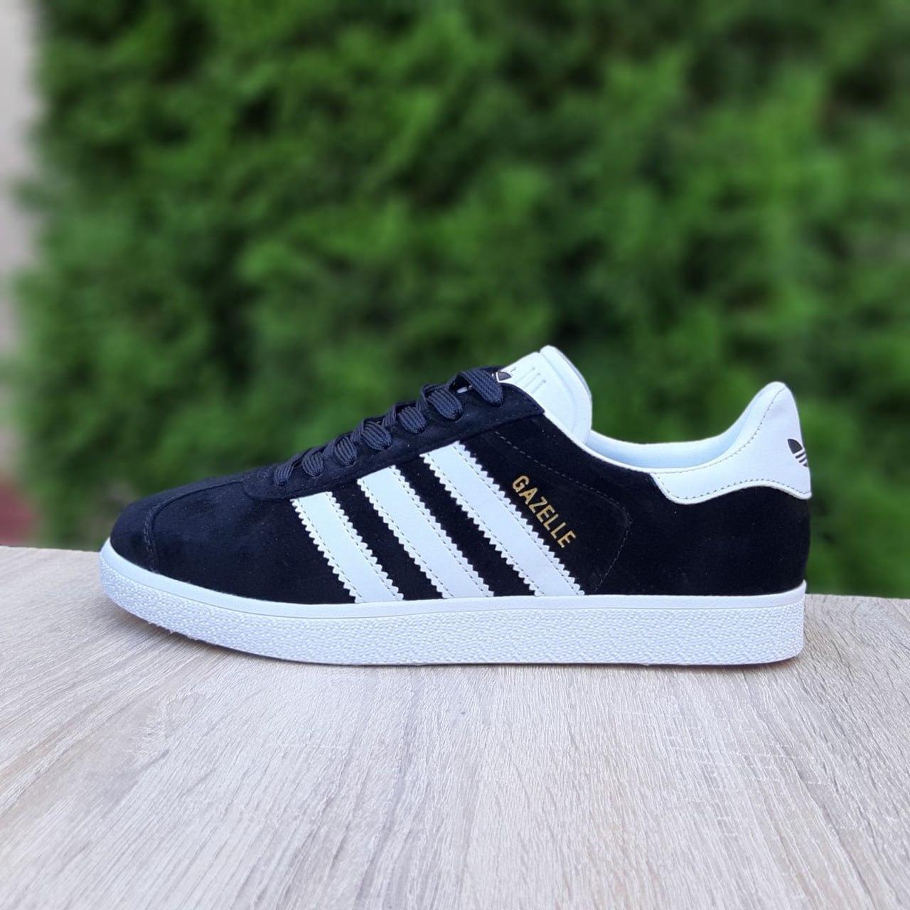 Кросівки чоловічі Adidas Gazelle чорні з білим SRV O11066