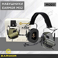 Активні навушники EARMOR M32 зелені Тактичні навушники Навушники EARMOR