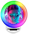 Кільцева світлодіодна LED лампа RGB різнокольорова 11см A4S для фото та відеозйомки з кріпленням прищіпкою на телефон, фото 7