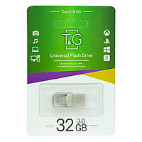 USB OTG T&amp;G 2&amp;1 3.0 Type C 32GB Metal 104 Цвет Стальной p