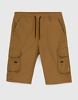 Детские капри шорты для мальчика горчичного цвета, Стильные летние шорты коричневый материал хлопок мальчик