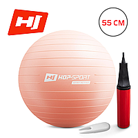 Фитбол (мяч для фитнеса) + насос Hop-Sport 55см HS-R055YB pink