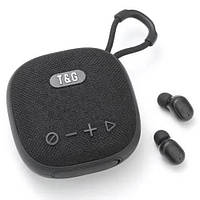 Портативная аккумуляторная Bluetooth колонка и вакуумные беспроводные наушники T&G TG-813 5W Black z118-2024