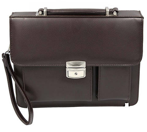 Чоловіча барсетка зі штучної шкіри 302464 коричнева, фото 1