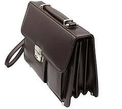 Чоловіча барсетка зі штучної шкіри 302464 коричнева, фото 3