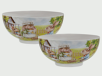 Набор подарочный фарфоровых салатников из 2-х штук Кроличья семья 15 см 1924-844 *