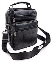 Кожаная сумка мужская с ручкой JZ AN-905 18,5x24x8-9 Черный GB, код: 8058110