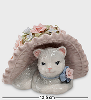 Статуэтка фарфоровая музыкальная Pavone Кошка в шляпе 13.5 см 1101306 *