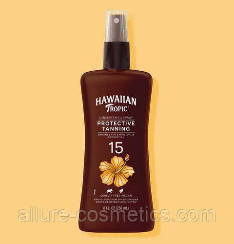 Сухе Олія для засмаги Hawaiian Tropic Dark Tanning Oil Pump Spray SPF 15 236 мл