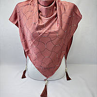 Изысканный нарядный женский платок с китицями. Турецкий платок из натурального шелка