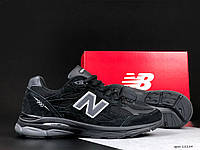 Мужские стильные легкие демисезонные кроссовки New Balance 990, замш сетка черные только 44 45 46
