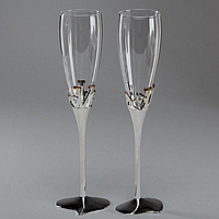 Свадебные бокалы из металла и стекла Veronese Love набор из 2-х штук 1563/105 *