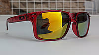 УЦЕНКА! Oakley holbrook Солнцезащитные очки в глянцевой красной оправе с зеркальными оранжевыми линзам