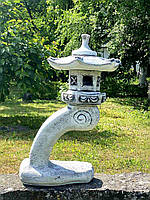 Садово-паркова фігура сіро-чорна садова лампа, скульптура декору в сад, ручної роботи 57 см