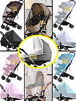 Универсальная москитная сетка на детскую коляску люльку прогулку на резинке по периметру 3966