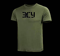 футболка тактическая хлопковая ВСУ с принтом олива