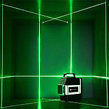 Лазерний рівень Pracmanu 3D 12 ліній, нівелір, зелений промінь, фото 3