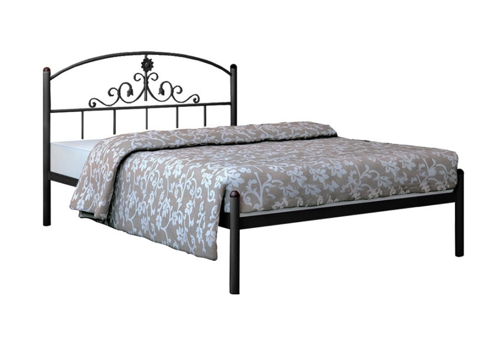 Ліжко металеве з основою Кассандра Метал-Дизайн Чорний оксамит, фото 1