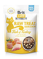 Ласощі Brit Raw Treat Freeze-dried Hair and Skin д/котів д/шерсті риба та індичка 40 г l