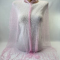 Легкий летний ажурный шарфик. Турецкий однотонный шарф на лето Розовый
