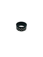 Кольцо на палец Jewelry медицинская сталь черного цвета с клетками шахматкой R6407 14р (43-44мм) 14-0170