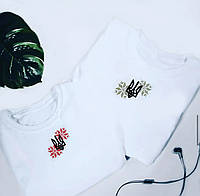 Парные футболки ВЫШИВКА "Тризуб з українським орнаментом" Код/Артикул 168