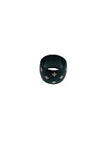 Кільце на палець (перстень, каблучка) Jewelry медична сталь чорного кольору з маленькими хрестами мальтійськими R6392 15р (47мм)