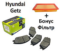 Hyundai Getz. Передние тормозные колодки, Хендай Гетц, фоздушный фильтр, 58101-1CA10