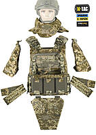 Комплект захисту від М-ТАС: плитоноска, горжилет, захист плечей та паху (фартух) та камербандом з балістичними
