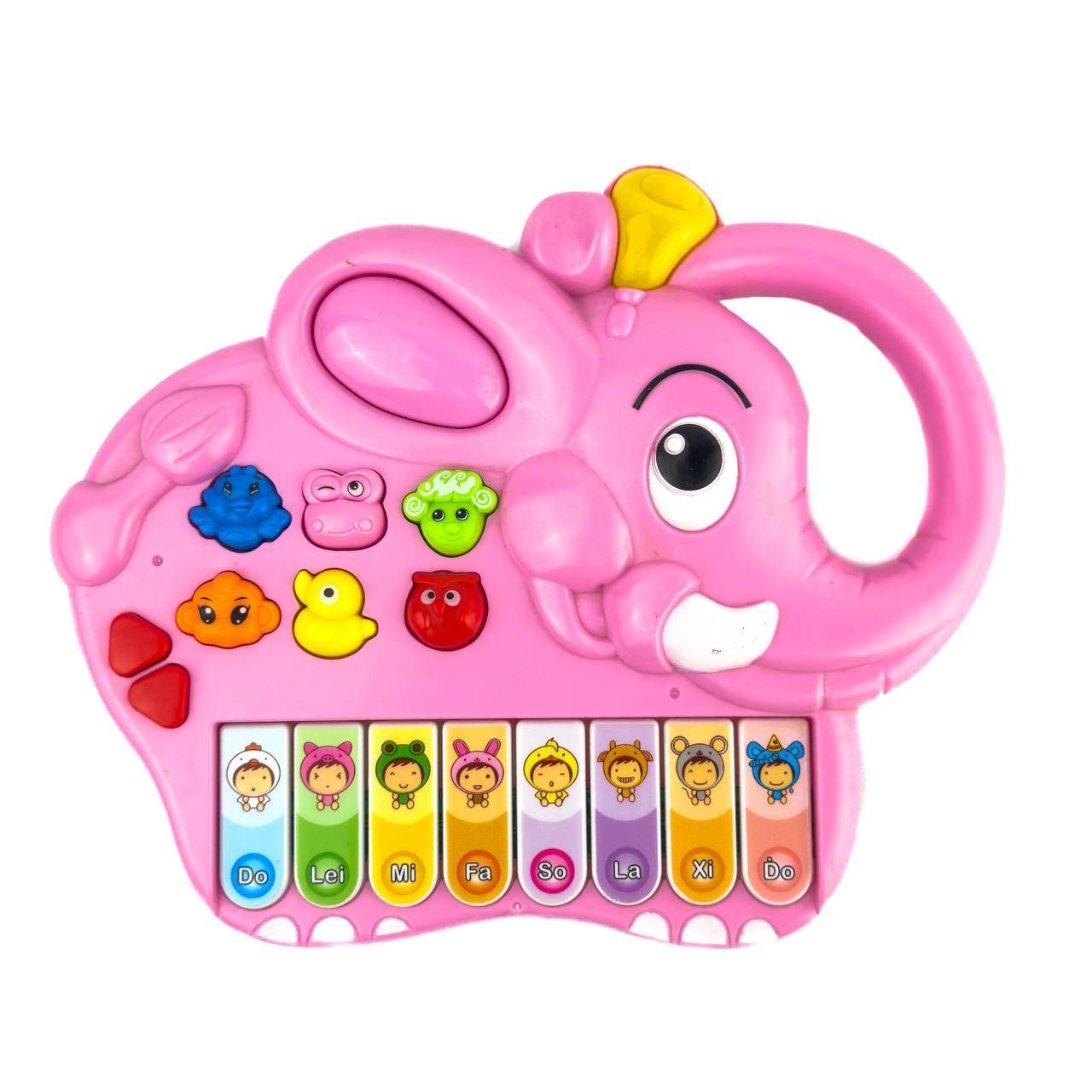 Іграшкове піаніно Слоник зі звуковими ефектами 20 см рожевий
