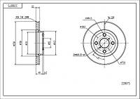 Диск тормозной пер. Toyota Yaris 06-> (d258x22mm) (HART)