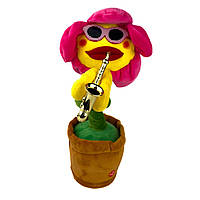 Интерактивная игрушка-повторюшка Цветок Саксофонист 32 см разноцветный