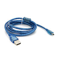 Кабель USB 2.0 RITAR (AM/Mini 5 pin) 1,5м, синий прозрачный, Q200 p