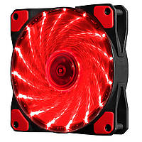 Кулер корпусний 12025 DC sleeve fan 3pin + 2pin - 120 * 120 * 25мм, 12V, 1100об / хв, 15LED, Red p