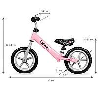 Велобег велосипед Kidwell Rebel Pink Беговел без педалей для девочек ( От 2 до 4 лет) Велобег