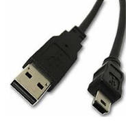 Кабель USB 2.0 (AM / Mini 5 pin) 0.4м, чорний p
