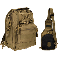 Тактический рюкзак однолямочный Койот MFH 7 л, Рюкзак для военных, Прочный рюкзак BIMA