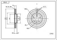 Диск тормозной пер. Fiat Scudo, Peugeot Exper, Citroen C8 02-> (d285x28mm) (HART)