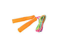 Скакалка детская 220см веревка коттон, пластиковые ручки оранжевая MR 0821 ТМ КИТАЙ OS