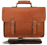 Кожаный портфель матовый Vintage 14937 Рыжий ar