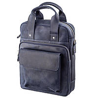 Стильная сумка под А4 вертикального формата в матовой коже 11170 SHVIGEL, Синяя ar